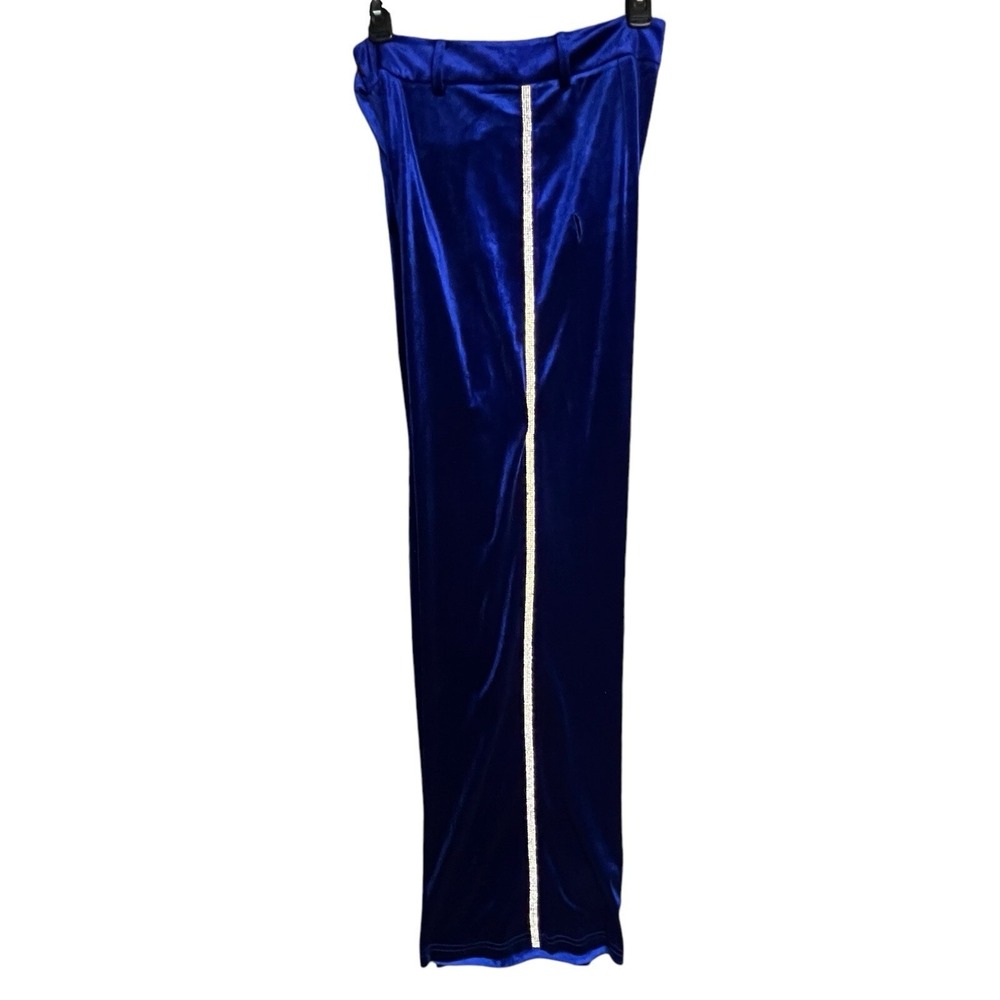 Akira Mia Luxe 2PC Outfit‎ Set Size M Cobalt Blue Velvet Rhinestone Glam Party - Picture 10 of 16